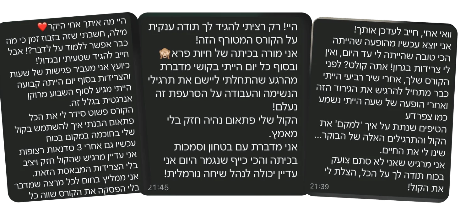 צילומי מסך של הודעות וואטסאפ מתלמידים